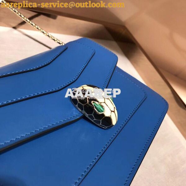 Replica Bvlgari Serpenti Forever Flap Cover Bag 280177 Blue 7