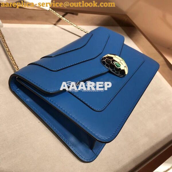 Replica Bvlgari Serpenti Forever Flap Cover Bag 280177 Blue 8