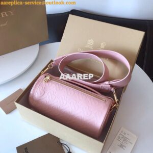 Replica Burberry The Monogram Leather Barrel Bag Rose beige