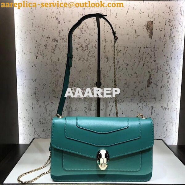 Replica Bvlgari Serpenti Forever Flap Cover Bag 280177 Green 3