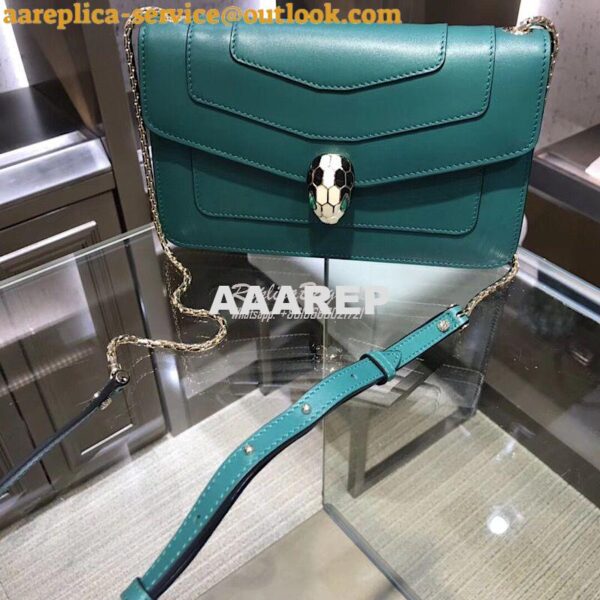 Replica Bvlgari Serpenti Forever Flap Cover Bag 280177 Green 4