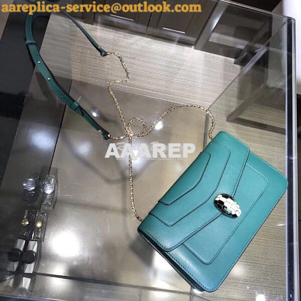 Replica Bvlgari Serpenti Forever Flap Cover Bag 280177 Green 6