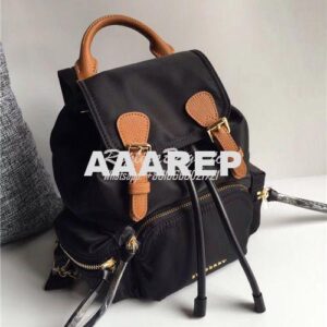 Replica Burberry The Rucksack backpack in black Technical Nylon and br 2