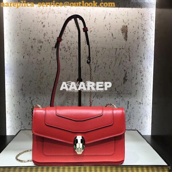 Replica Bvlgari Serpenti Forever Flap Cover Bag 280177 Red 3