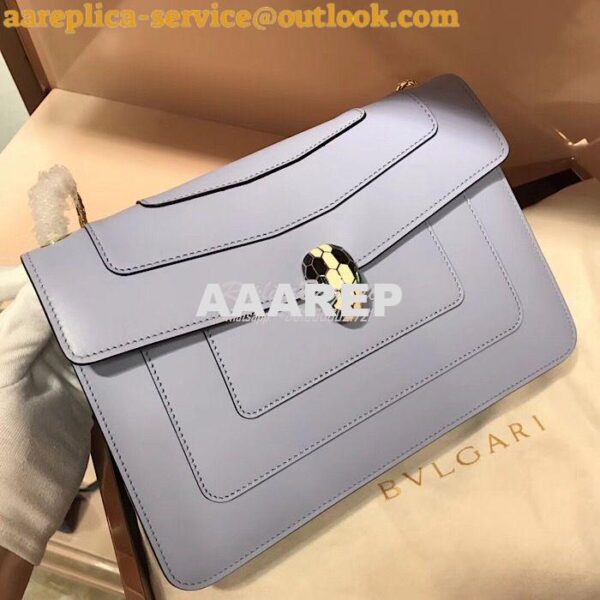 Replica Bvlgari Serpenti Forever Flap Cover Bag 284954 Baby Blue 3