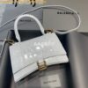 Replica Balenciaga 593546 Hourglass Small Top Handle Crocodile Bag White