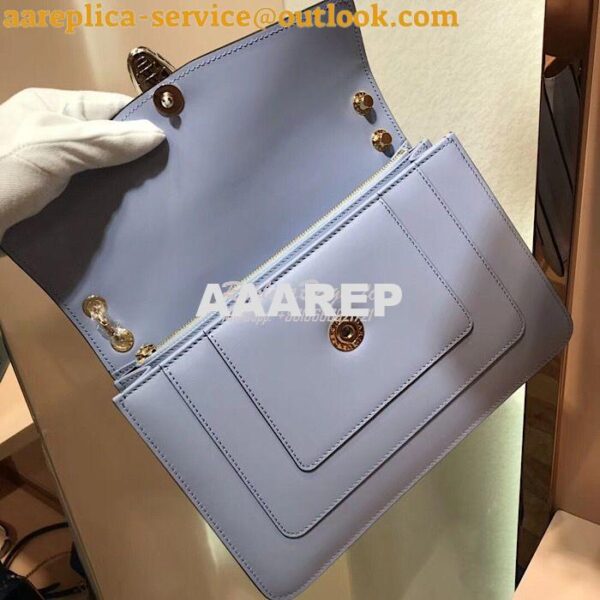 Replica Bvlgari Serpenti Forever Flap Cover Bag 284954 Baby Blue 12