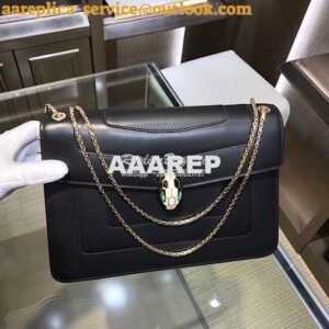 Replica Bvlgari Serpenti Forever Flap Cover Bag 284954 Black