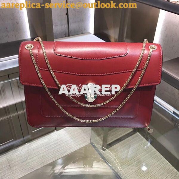 Replica Bvlgari Serpenti Forever Flap Cover Bag 284954 Claret Red 3