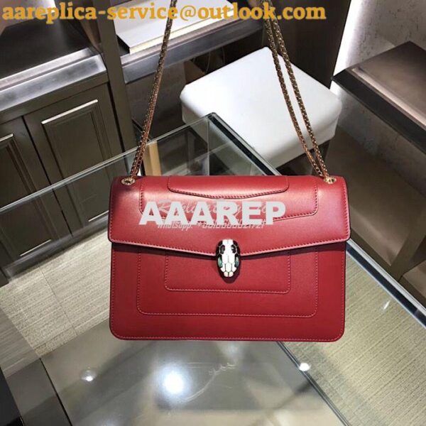 Replica Bvlgari Serpenti Forever Flap Cover Bag 284954 Claret Red 4