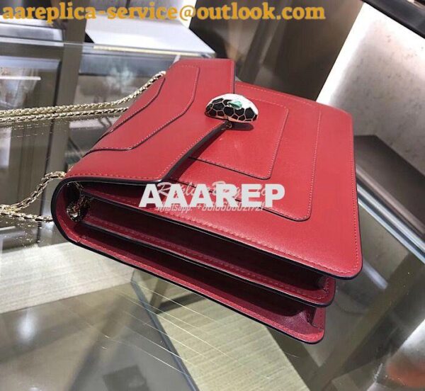 Replica Bvlgari Serpenti Forever Flap Cover Bag 284954 Claret Red 7