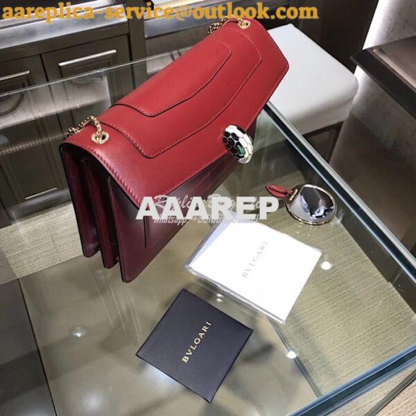 Replica Bvlgari Serpenti Forever Flap Cover Bag 284954 Claret Red 9