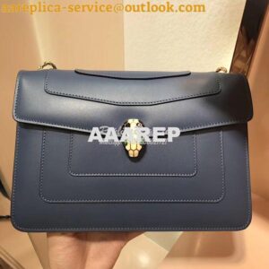 Replica Bvlgari Serpenti Forever Flap Cover Bag 284954 Indigo Tapaz 2