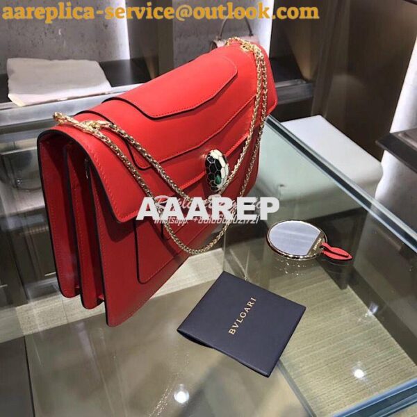 Replica Bvlgari Serpenti Forever Flap Cover Bag 284954 Red 6