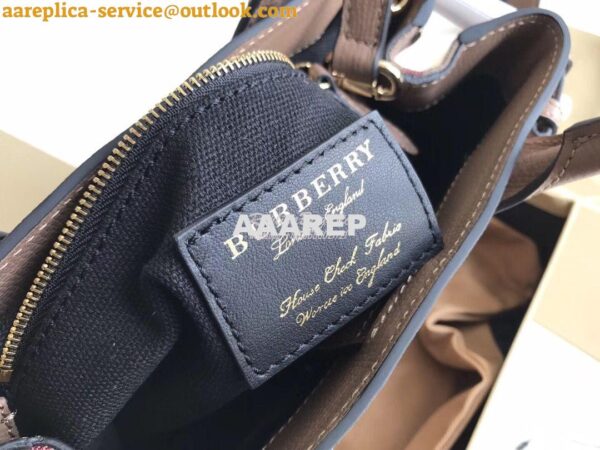 Replica Burberry The Small Banner in Leather and House Check Beige 8