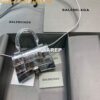 Replica Balenciaga 664676 Hourglass Mini Top Handle Crocodile Bag White 2