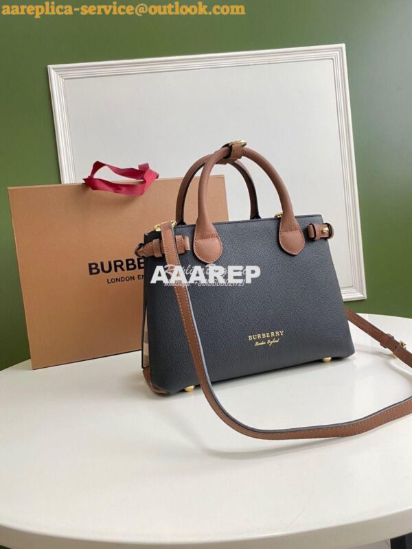 Replica Burberry The Small Banner in Leather and House Check black wit 13