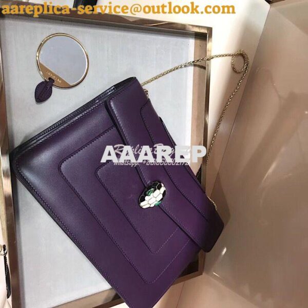 Replica Bvlgari Serpenti Forever Flap Cover Bag 284954 Wisteria Jade 6