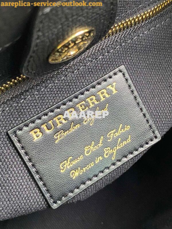 Replica Burberry The Small Banner in Leather and House Check black wit 16