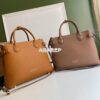 Replica Burberry The Small Banner in Leather and House Check Caramel 2