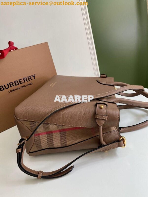 Replica Burberry The Small Banner in Leather and House Check Brown 8