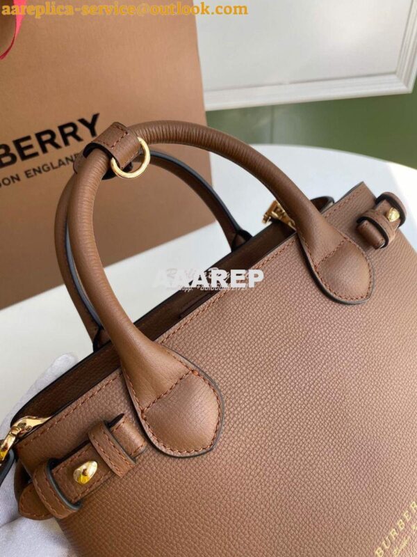 Replica Burberry The Small Banner in Leather and House Check Brown 9