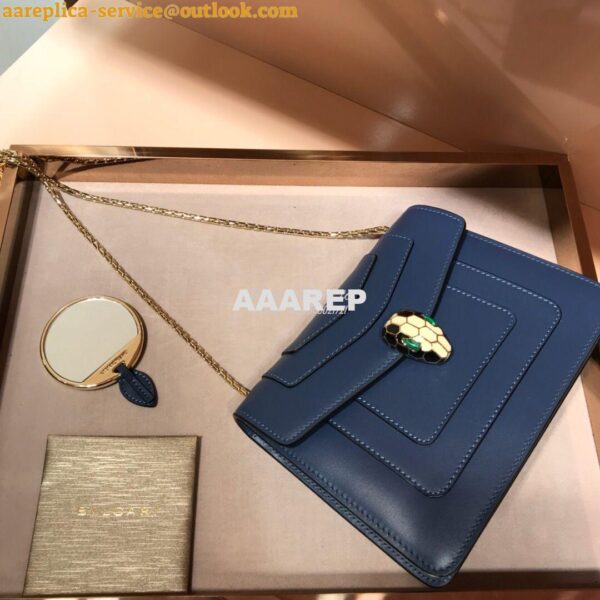 Replica Bvlgari Serpenti Forever Flap Cover Bag 34559 Ash Blue 5