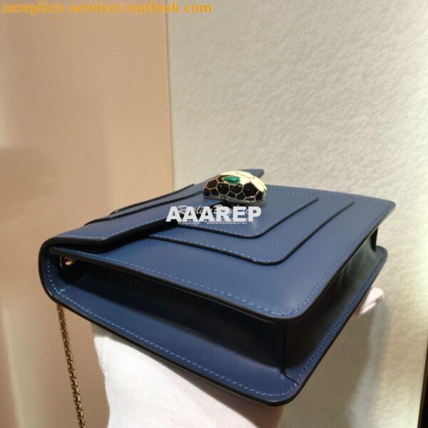 Replica Bvlgari Serpenti Forever Flap Cover Bag 34559 Ash Blue 7