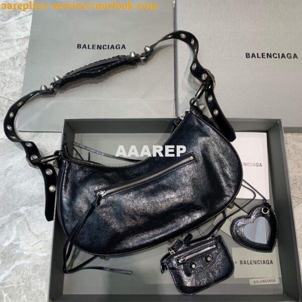 Replica Balenciaga 67130723 Women's Le Cagole Small Shoulder Bag Arena lambskin In Black 4