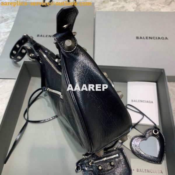 Replica Balenciaga 67130723 Women's Le Cagole Small Shoulder Bag Arena lambskin In Black 5