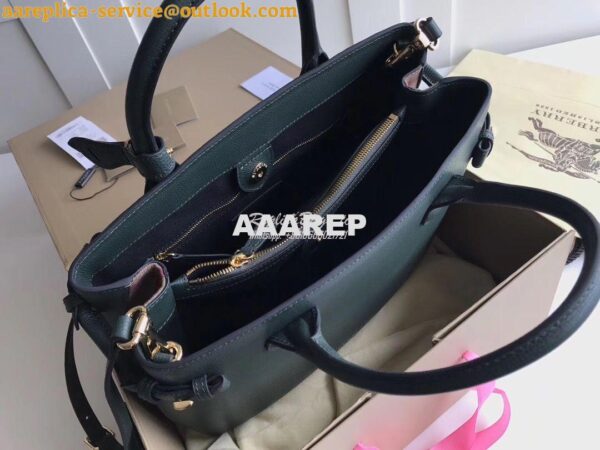 Replica Burberry The Small Banner in Leather and House Check Green 7