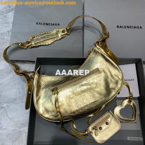 Replica Balenciaga 67130723 Women's Le Cagole Small Shoulder Bag Arena lambskin In Gold 4