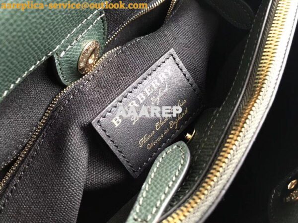 Replica Burberry The Small Banner in Leather and House Check Green 8