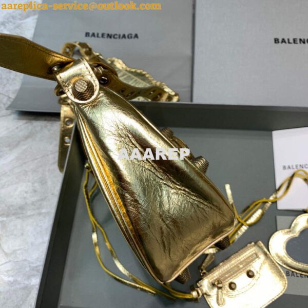 Replica Balenciaga 67130723 Women's Le Cagole Small Shoulder Bag Arena lambskin In Gold 5