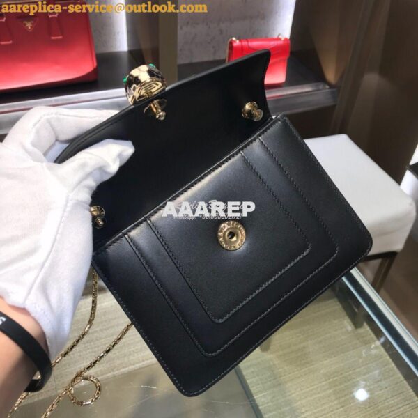 Replica Bvlgari Serpenti Forever Flap Cover Bag 34559 Black 9