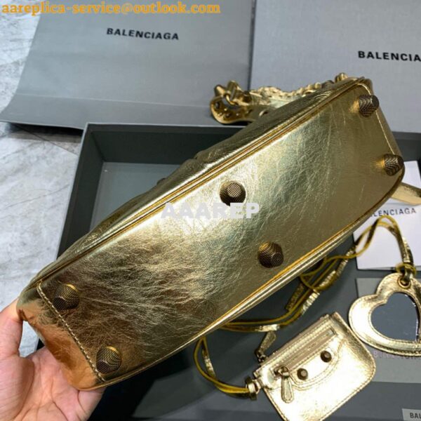 Replica Balenciaga 67130723 Women's Le Cagole Small Shoulder Bag Arena lambskin In Gold 6