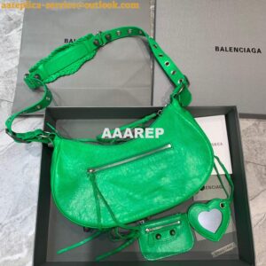 Replica Balenciaga 67130723 Women's Le Cagole Small Shoulder Bag Arena lambskin In Green 2