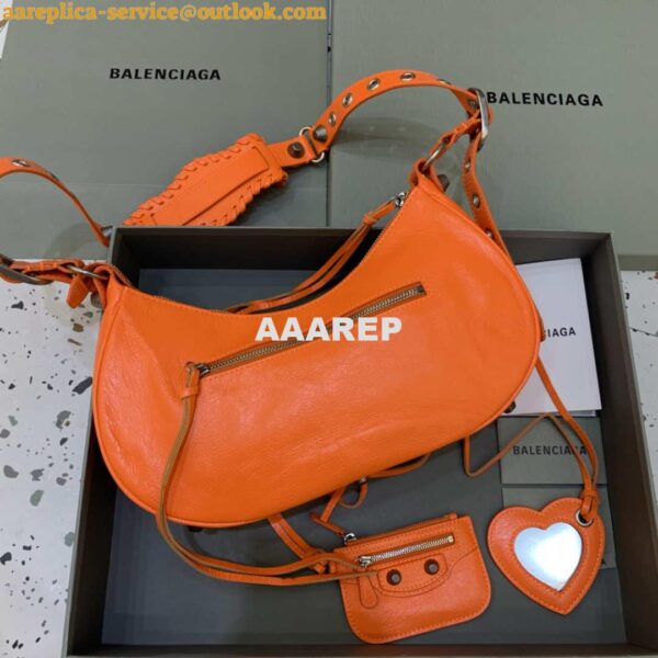 Replica Balenciaga 67130723 Women's Le Cagole Small Shoulder Bag Arena lambskin In Orange 4