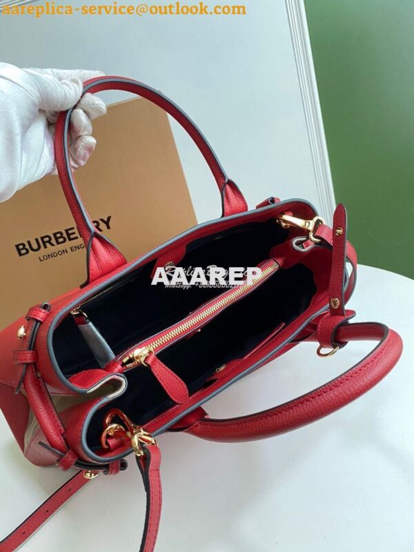 Replica Burberry The Small Banner in Leather and House Check Red 9