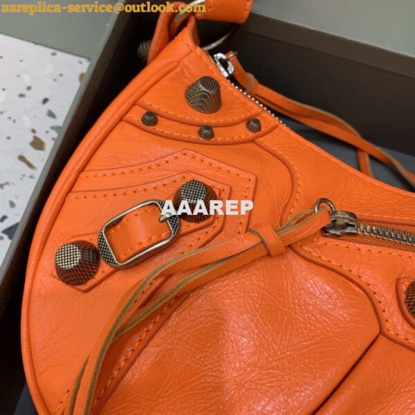 Replica Balenciaga 67130723 Women's Le Cagole Small Shoulder Bag Arena lambskin In Orange 7