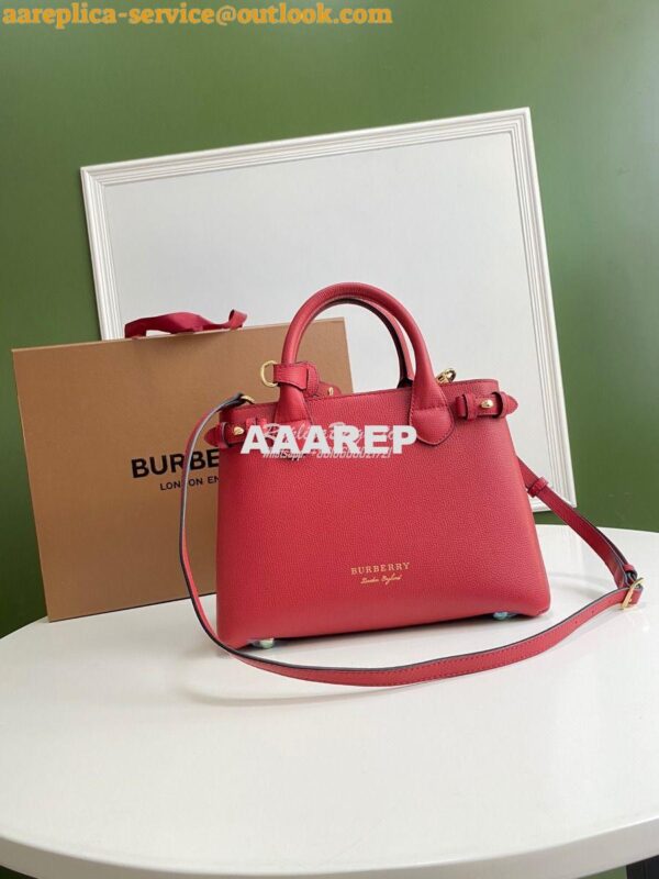 Replica Burberry The Small Banner in Leather and House Check Red 11