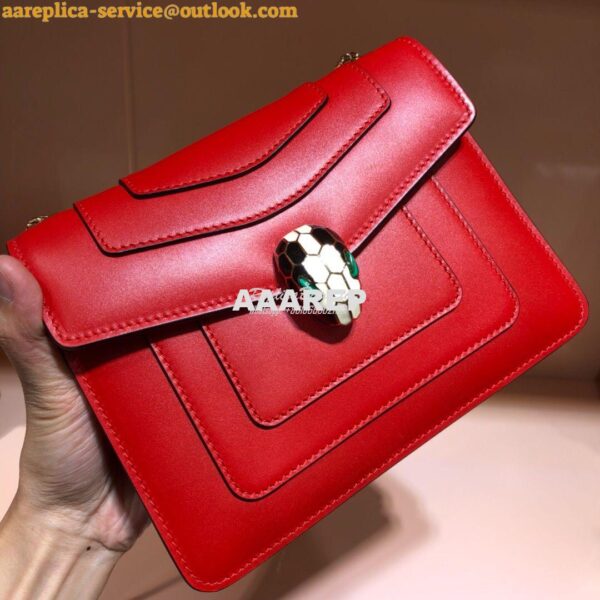 Replica Bvlgari Serpenti Forever Flap Cover Bag 34559 Red 4