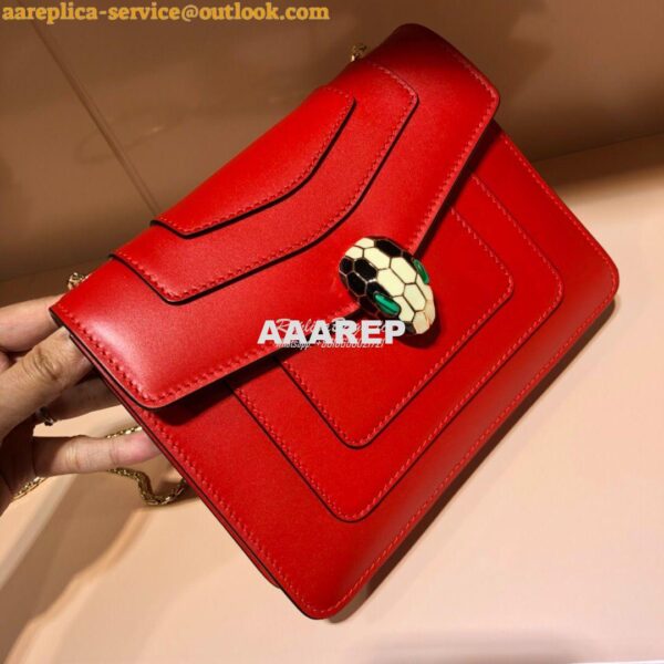 Replica Bvlgari Serpenti Forever Flap Cover Bag 34559 Red 5