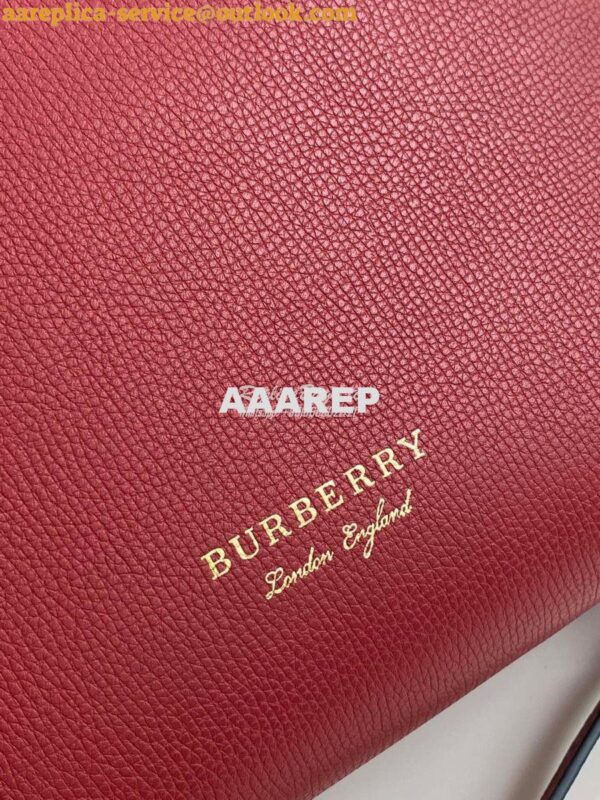 Replica Burberry The Small Banner in Leather and House Check Red 13