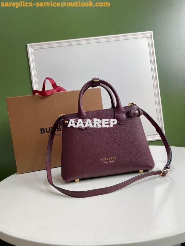 Replica Burberry The Small Banner in Leather and House Check Wine 4