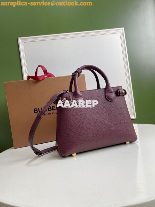 Replica Burberry The Small Banner in Leather and House Check Wine 5