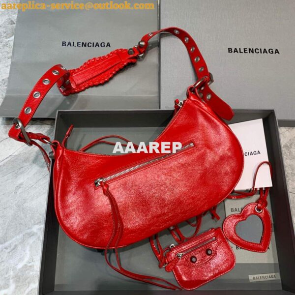 Replica Balenciaga 67130723 Women's Le Cagole Small Shoulder Bag Arena lambskin In Red 4