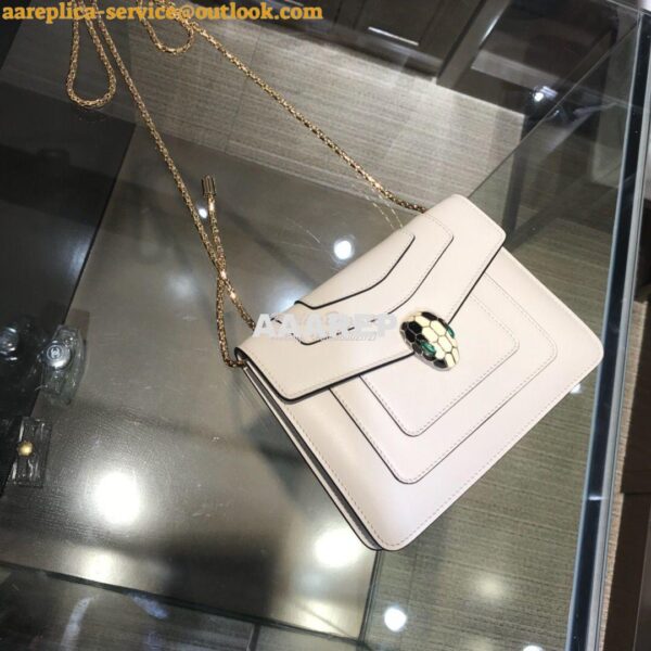 Replica Bvlgari Serpenti Forever Flap Cover Bag 34559 White 3