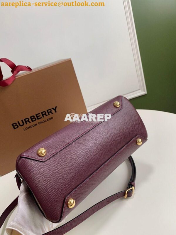 Replica Burberry The Small Banner in Leather and House Check Wine 12