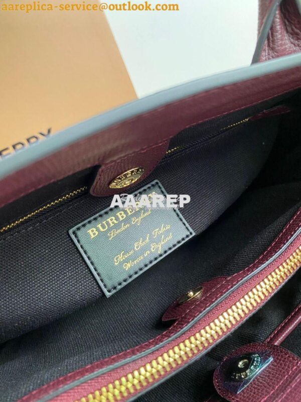 Replica Burberry The Small Banner in Leather and House Check Wine 16